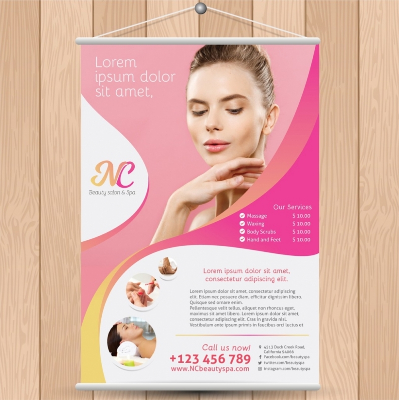 Banner Salão de Beleza Tratamentos Diversos com Contato - Loja